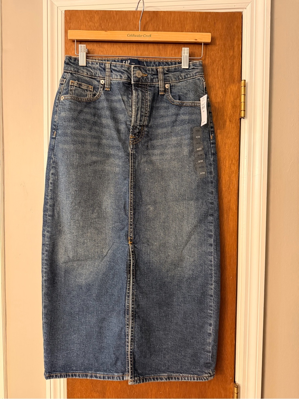 GAP Blue Denim Pencil Midi Skirt
